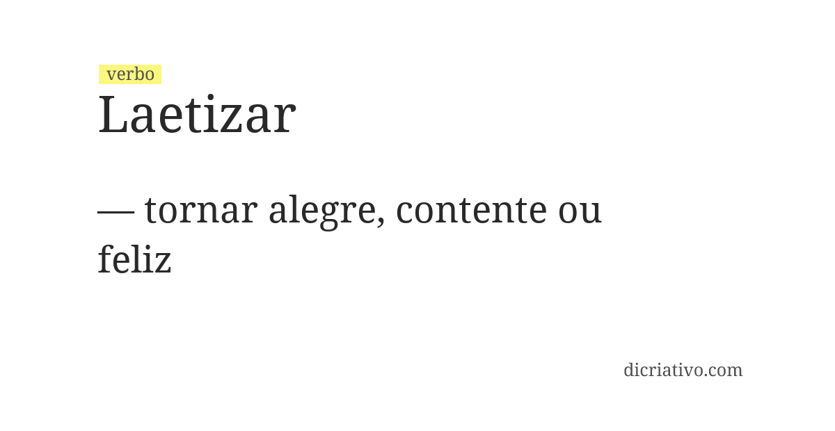 Significado de laetizar