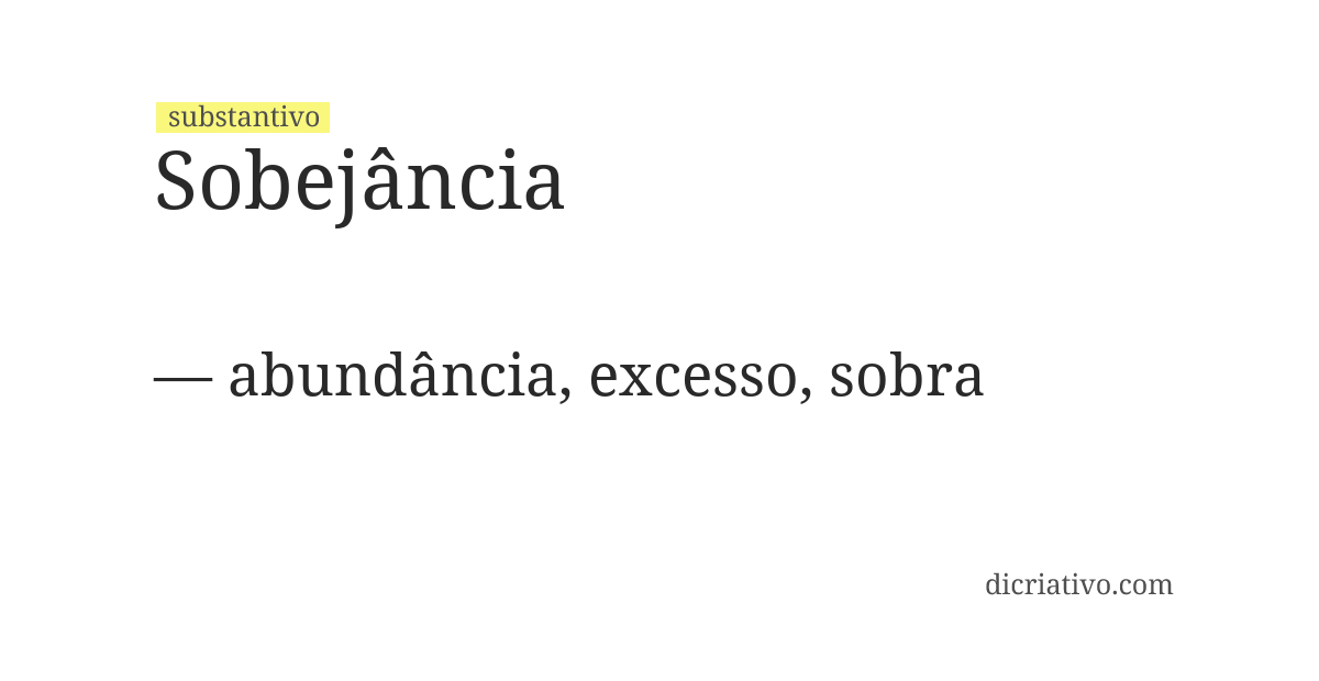 Significado de sobejância
