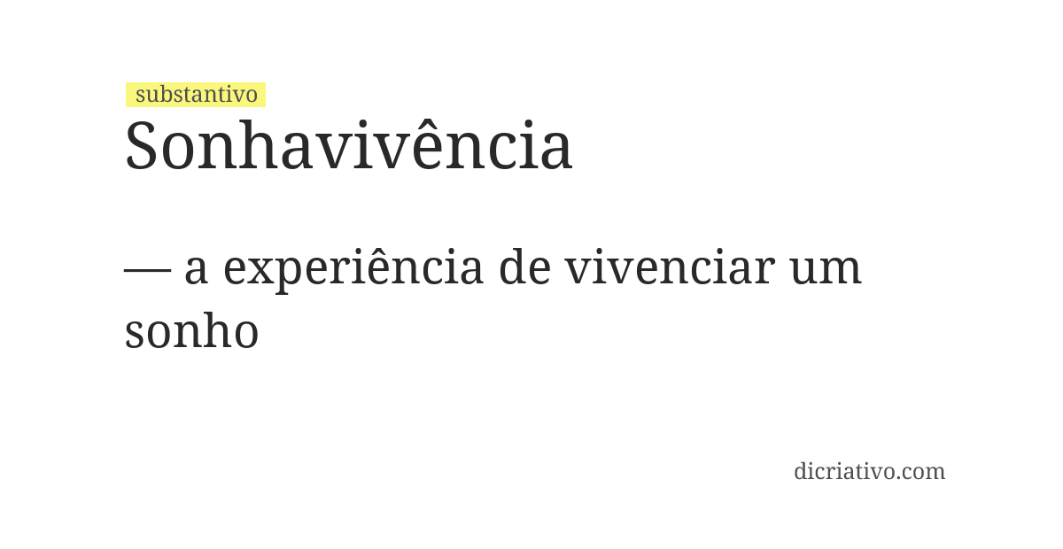 Significado de sonhavivência
