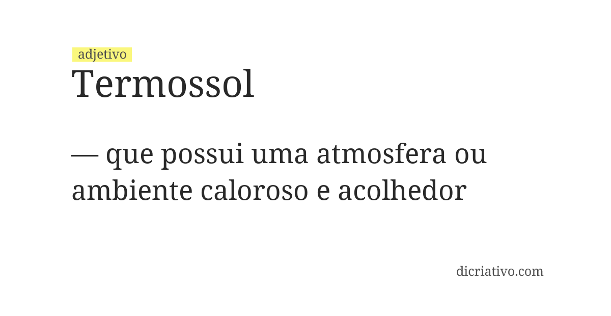 Significado de termossol