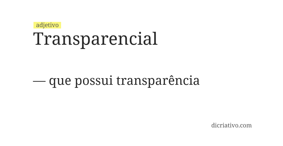 Significado de transparencial