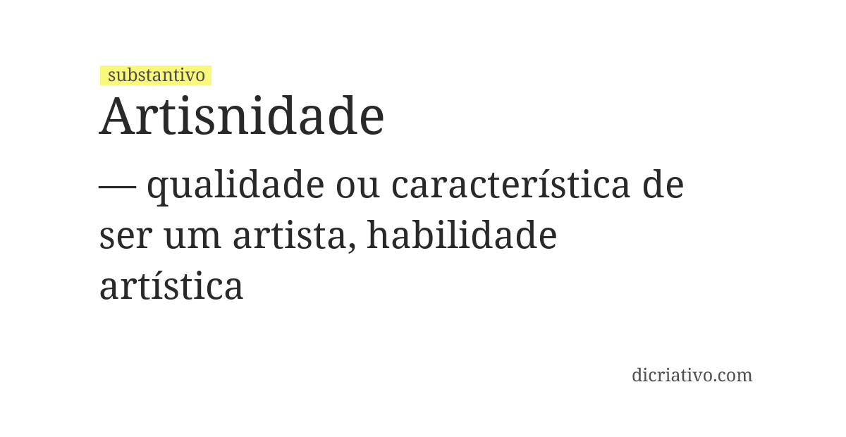 Significado de artisnidade