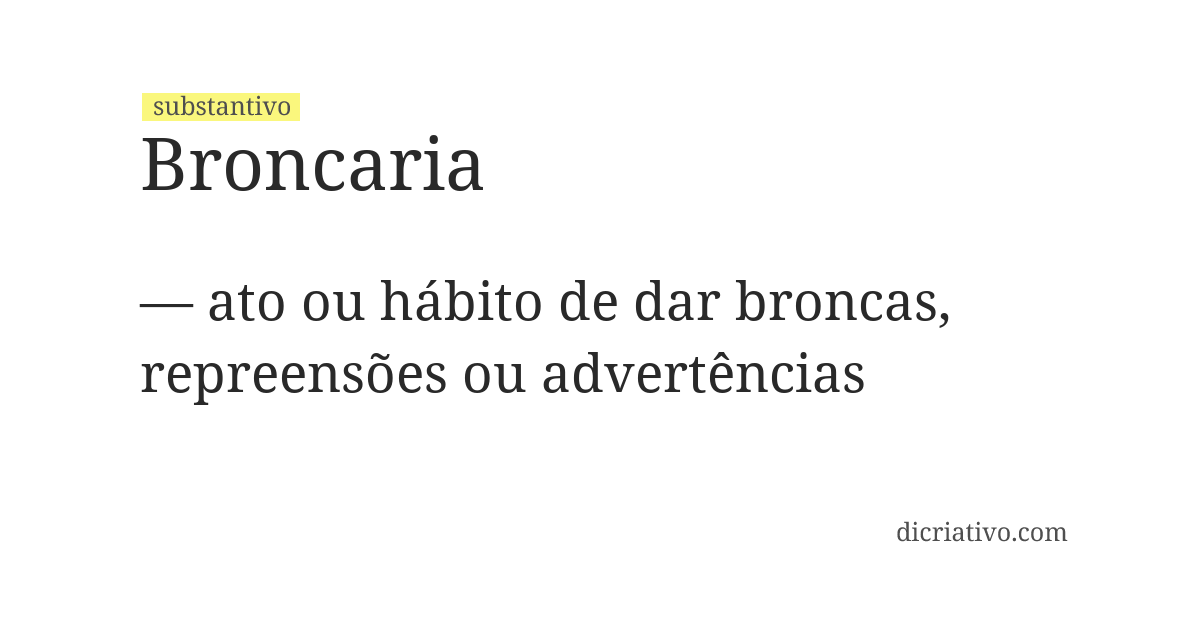 Significado de broncaria