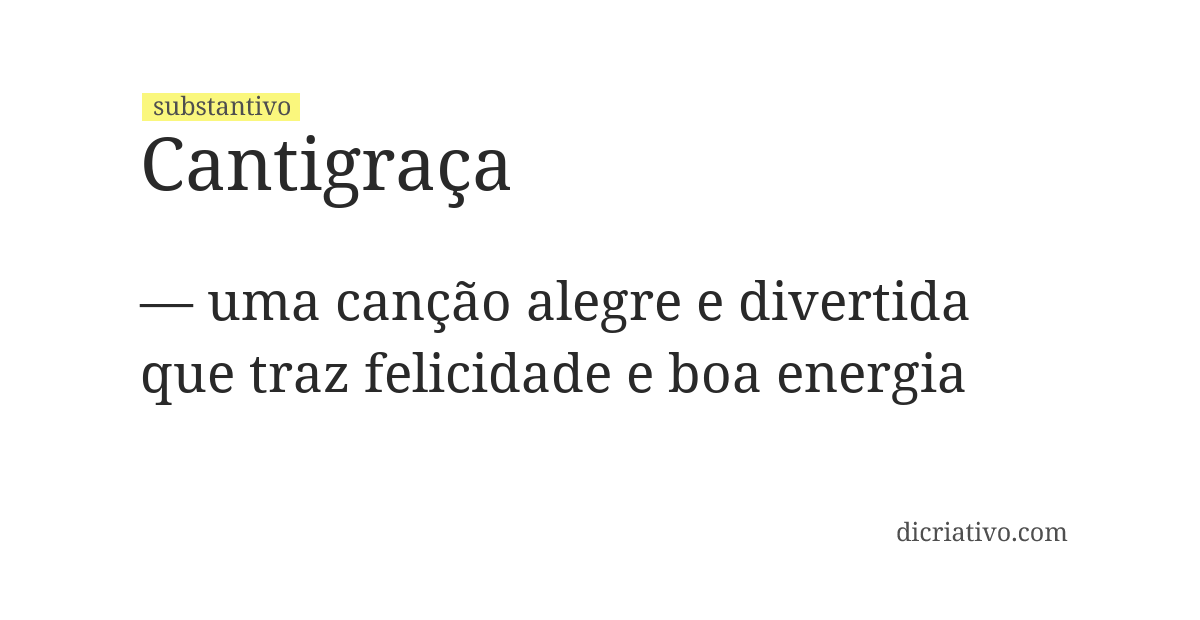 Significado de cantigraça