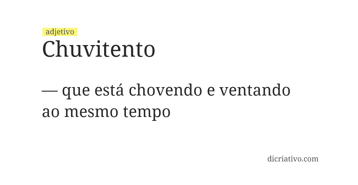 Significado de chuvitento