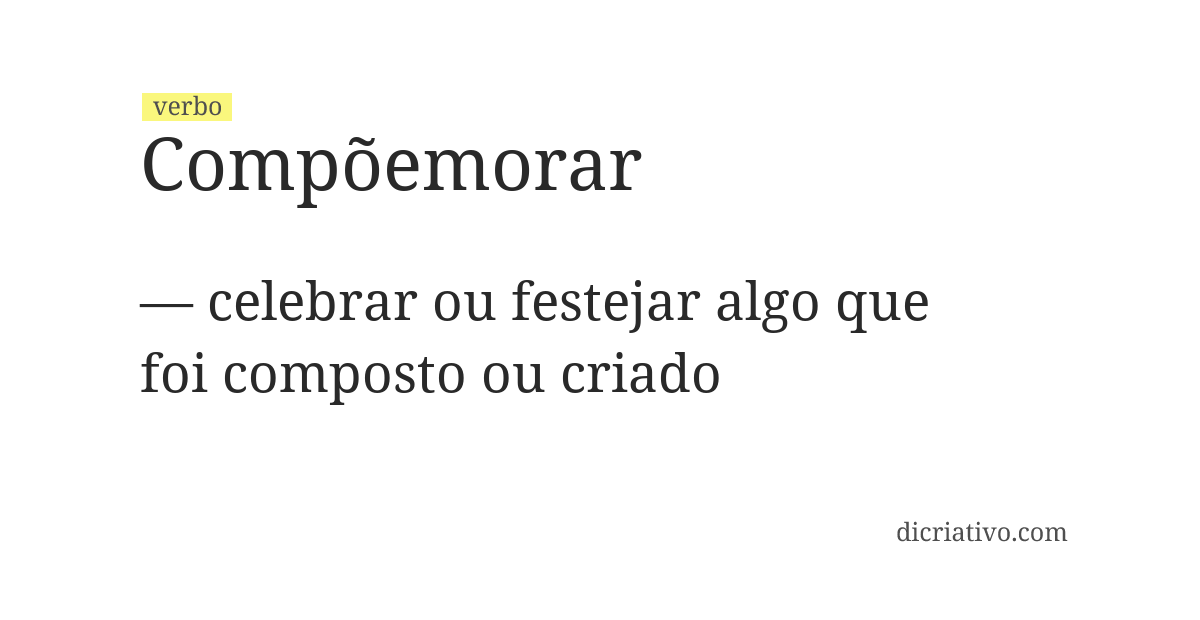 Significado de compõemorar