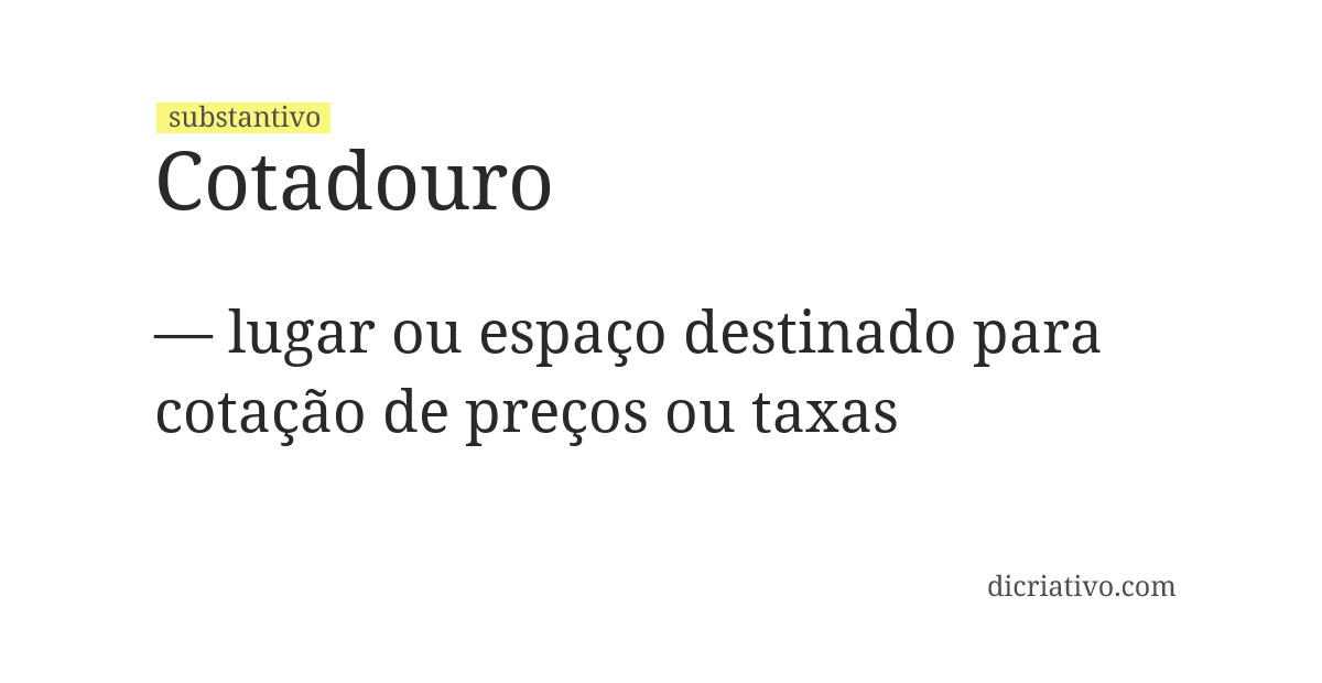 Significado de cotadouro