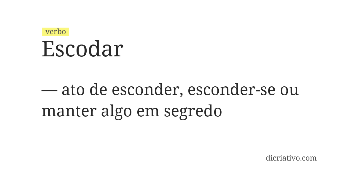 Significado de escodar
