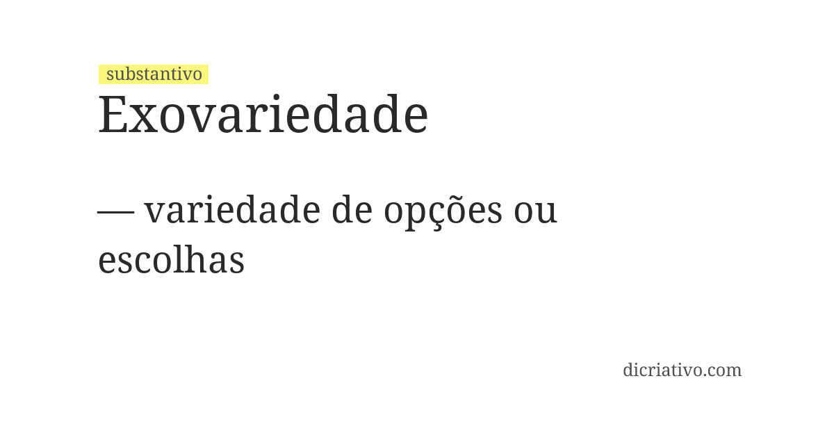 Significado de exovariedade