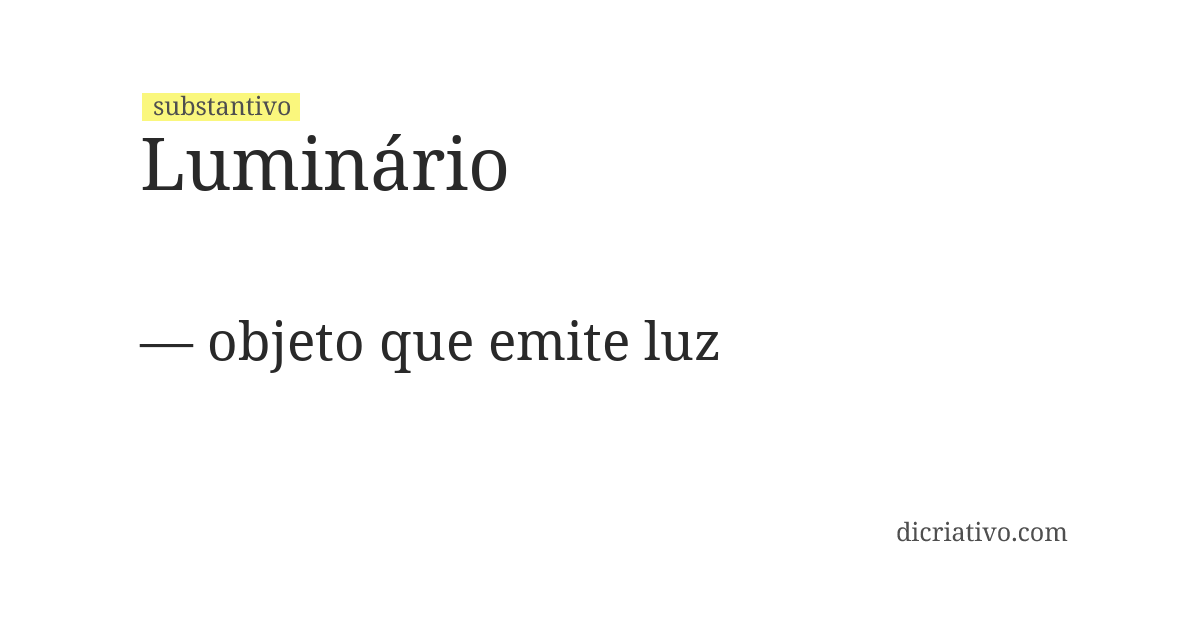 Significado de luminário