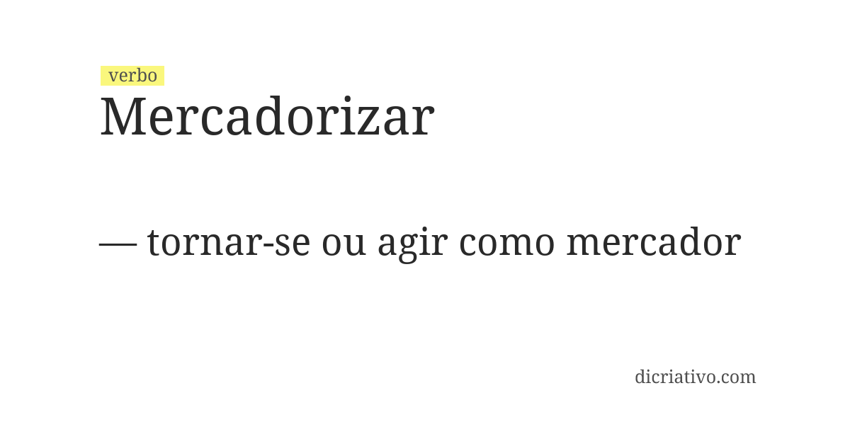 Significado de mercadorizar