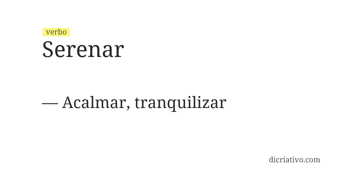 Significado de serenar