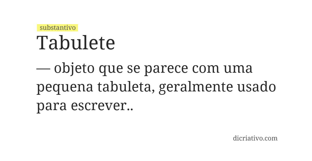 Significado de tabulete