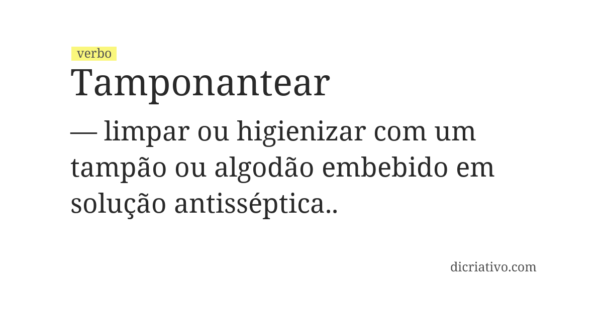 Significado de tamponantear