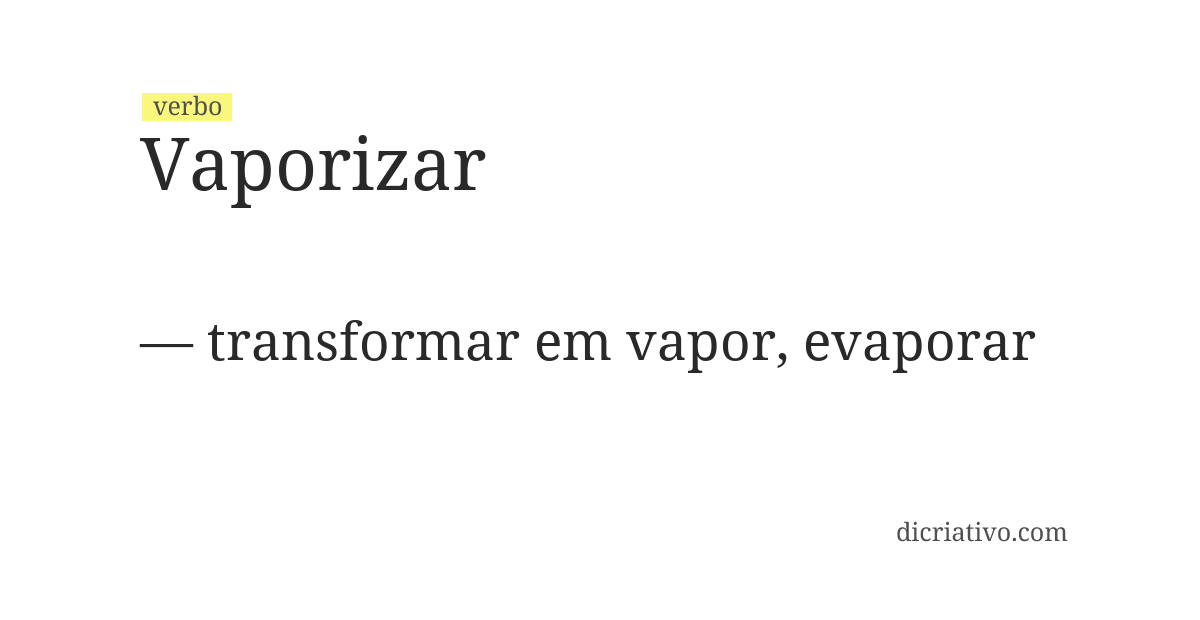 Significado de vaporizar