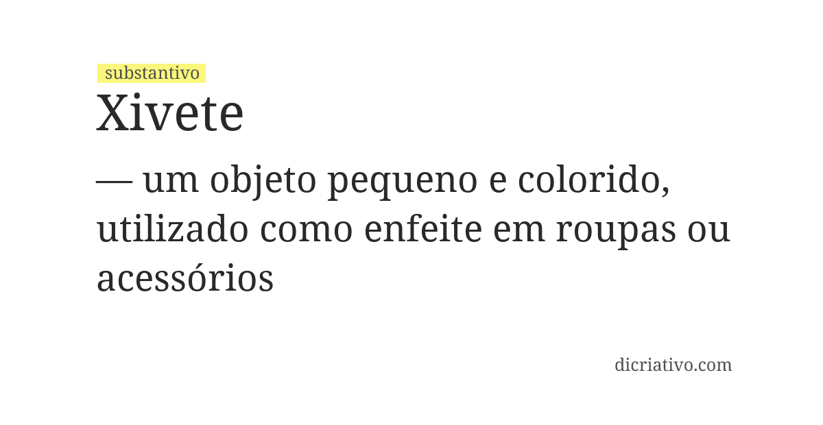 Significado de xivete