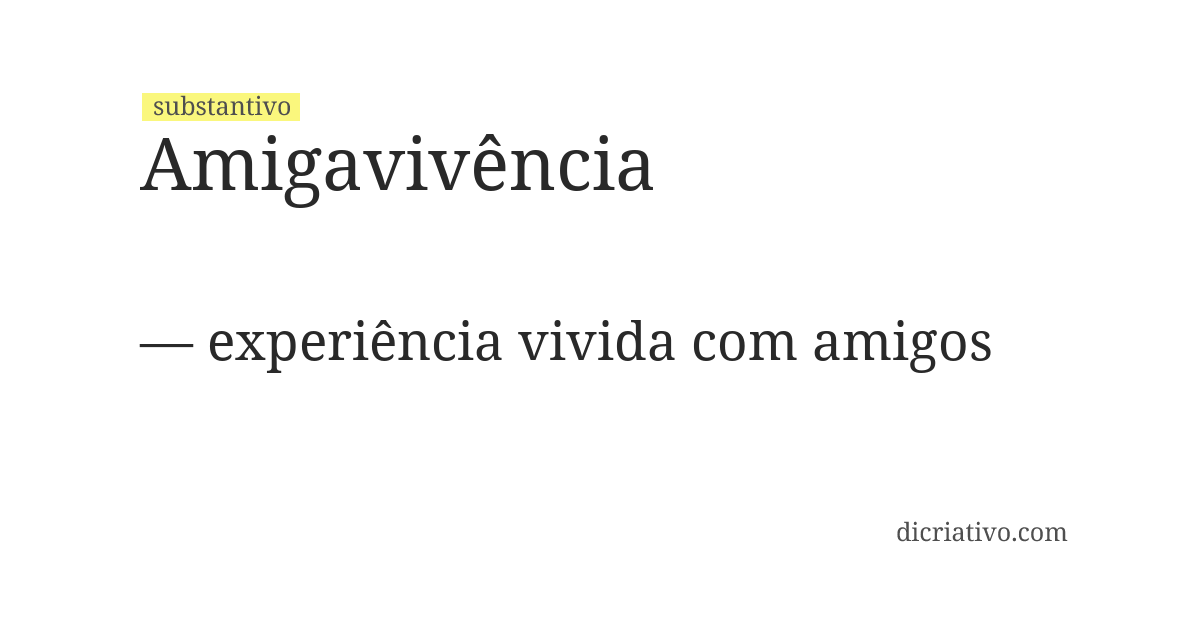 Significado de amigavivência