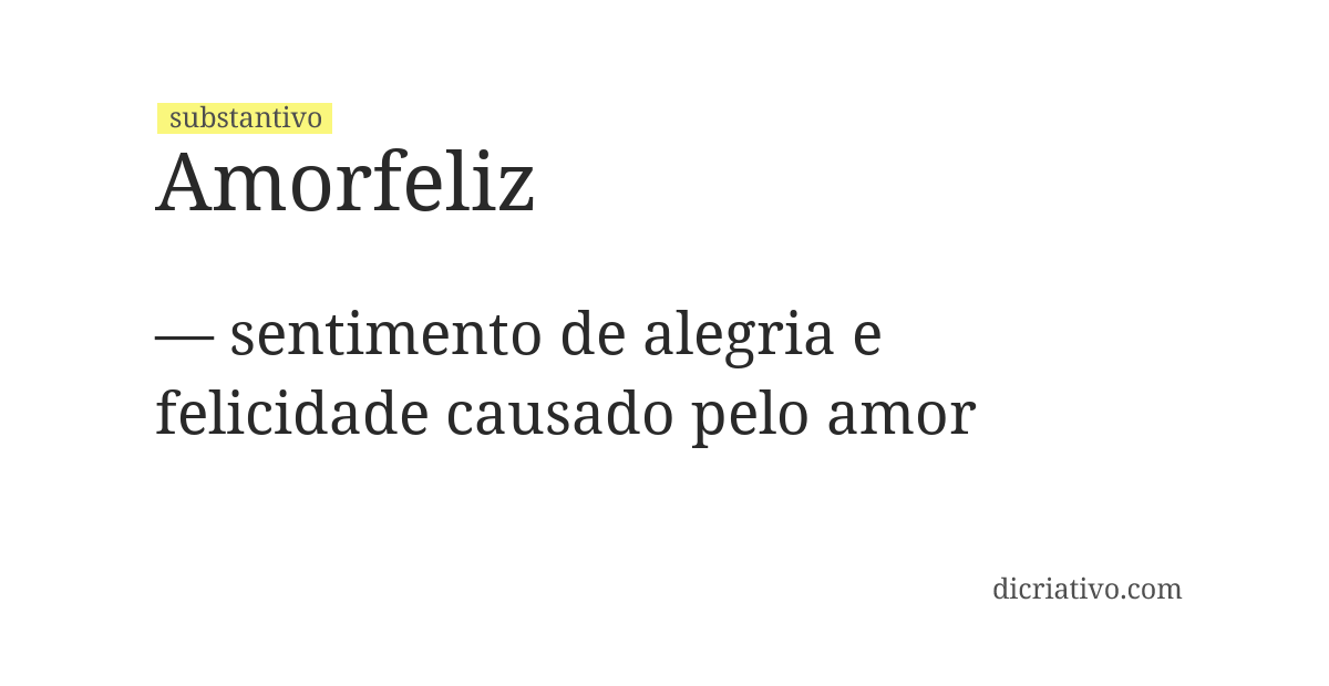 Significado de amorfeliz