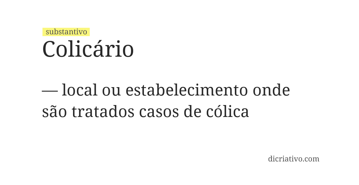 Significado de colicário