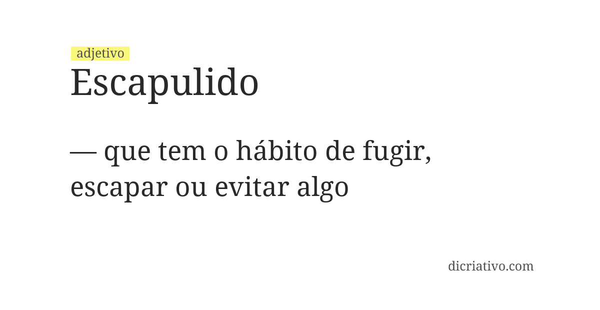 Significado de escapulido