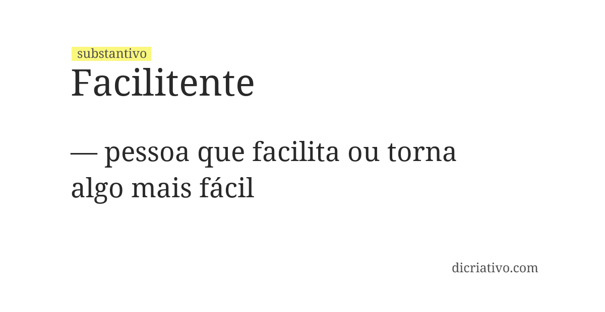 Significado de facilitente