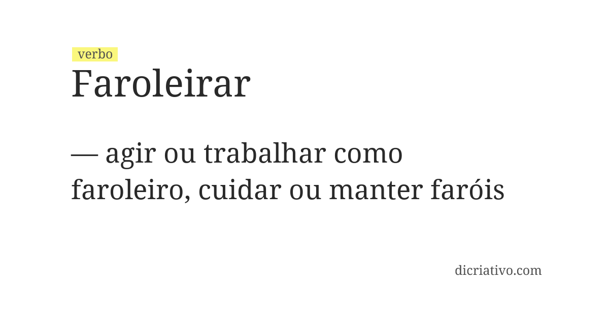 Significado de faroleirar