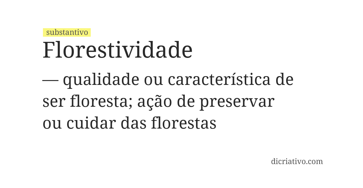 Significado de florestividade