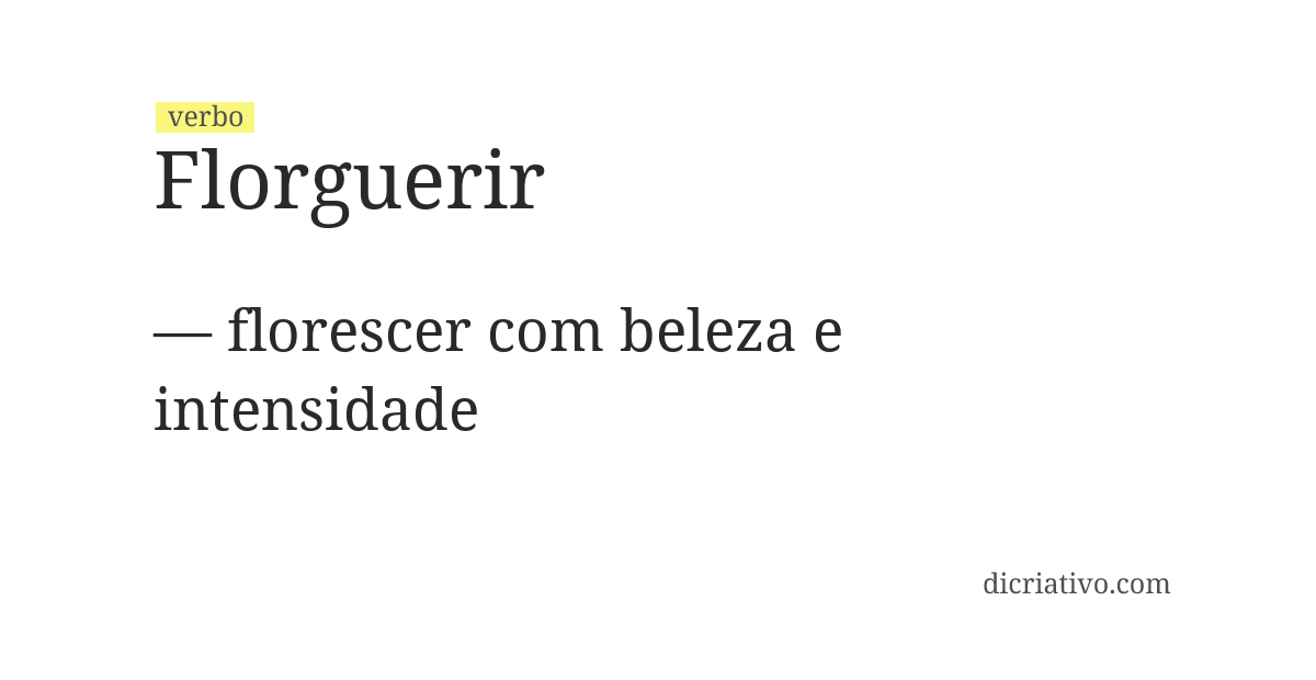 Significado de florguerir