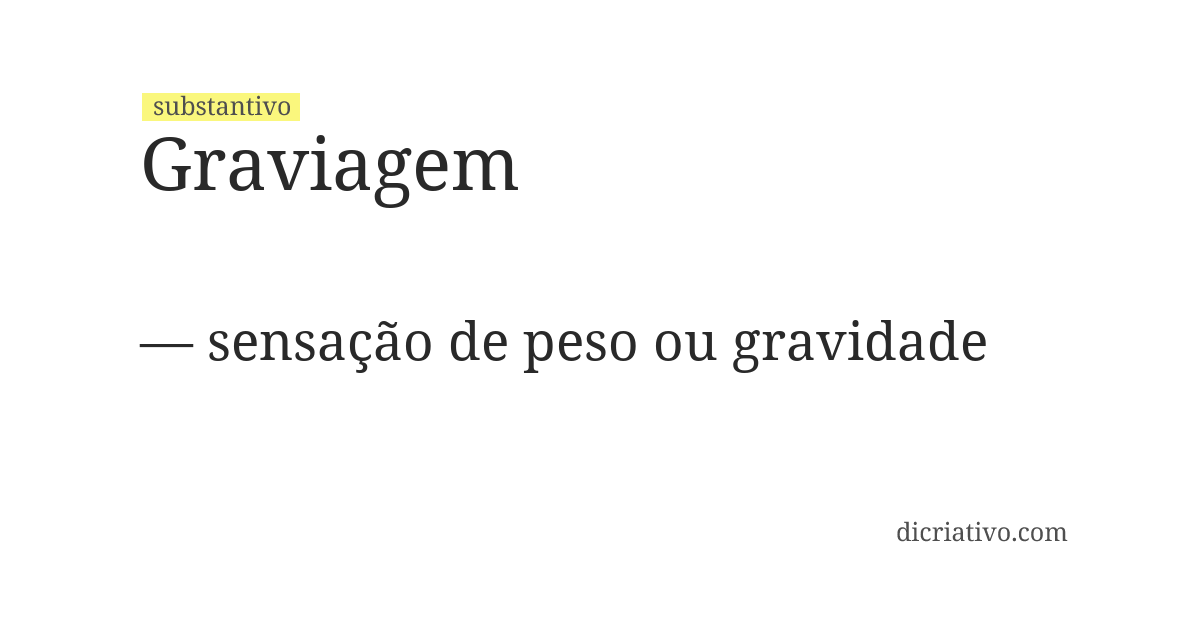 Significado de graviagem