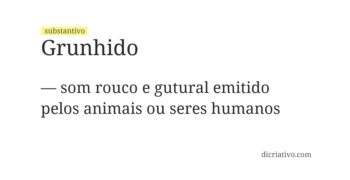 Significado de grunhido