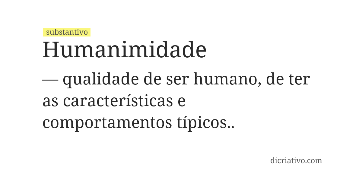 Significado de humanimidade