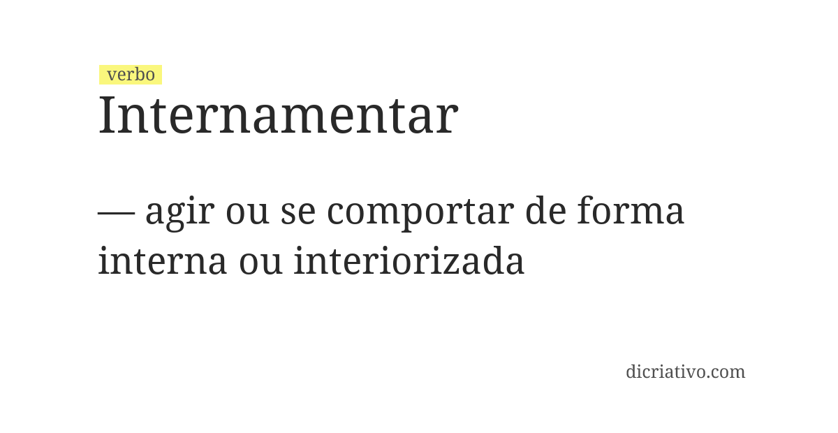Significado de internamentar