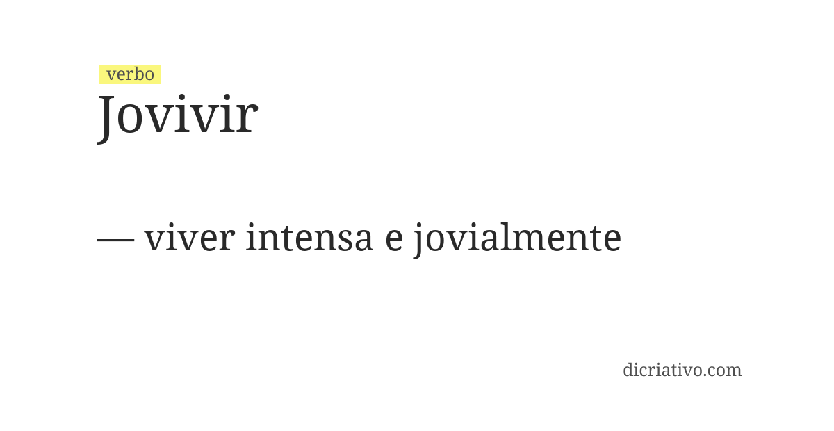 Significado de jovivir