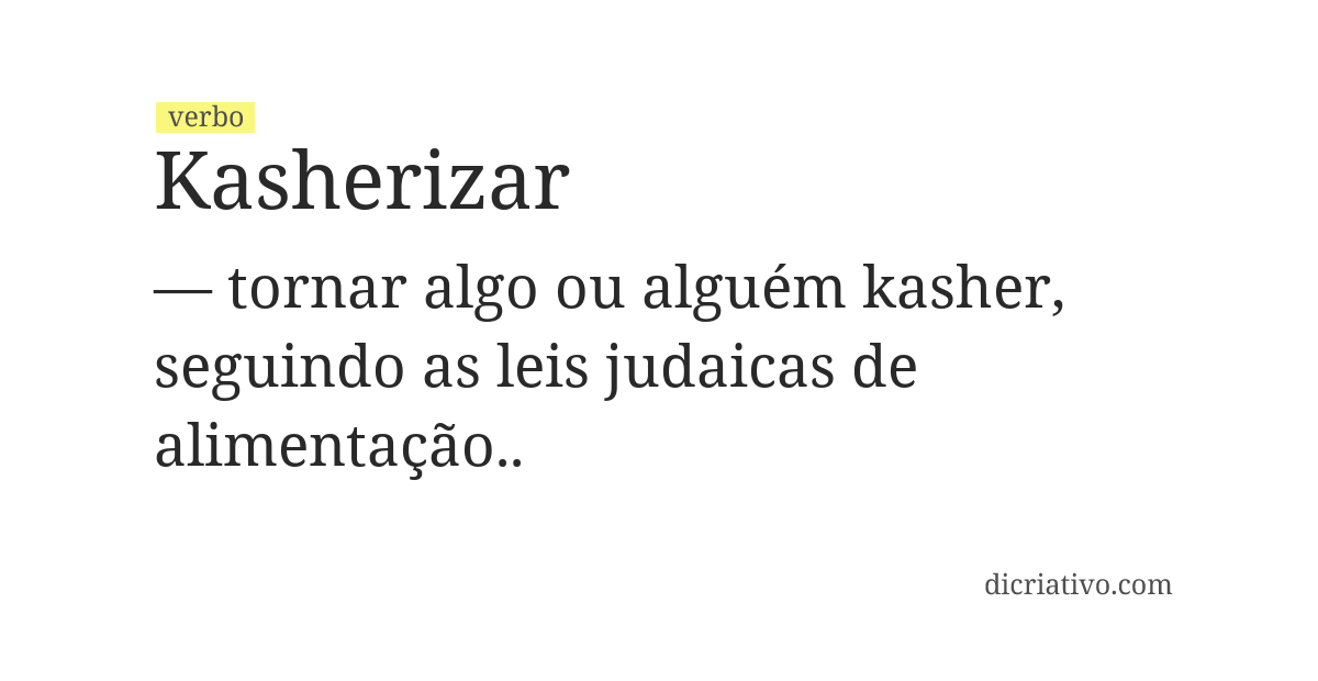 Significado de kasherizar
