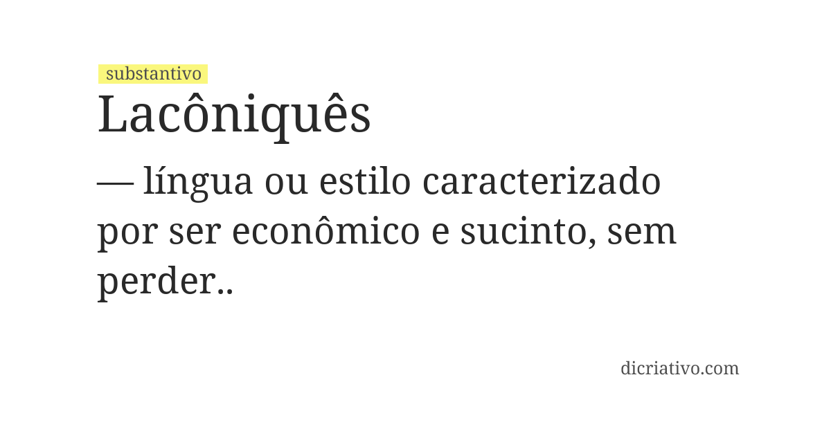 Significado de lacôniquês