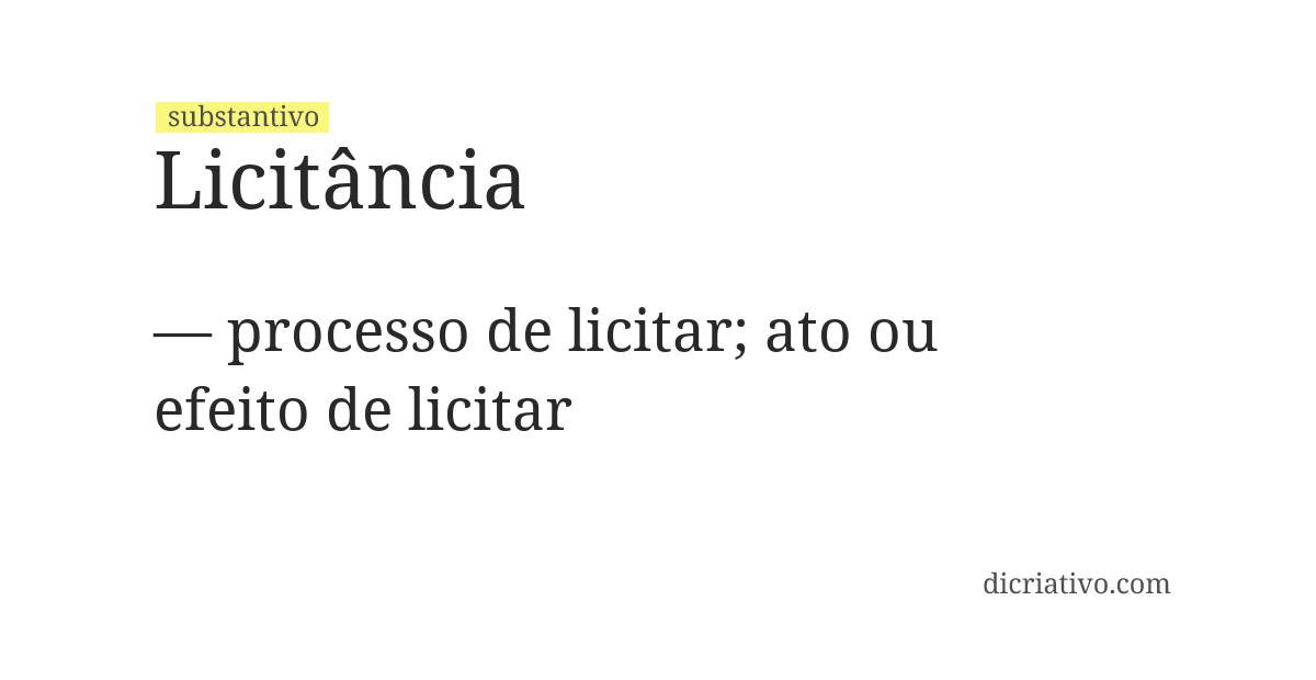 Significado de licitância