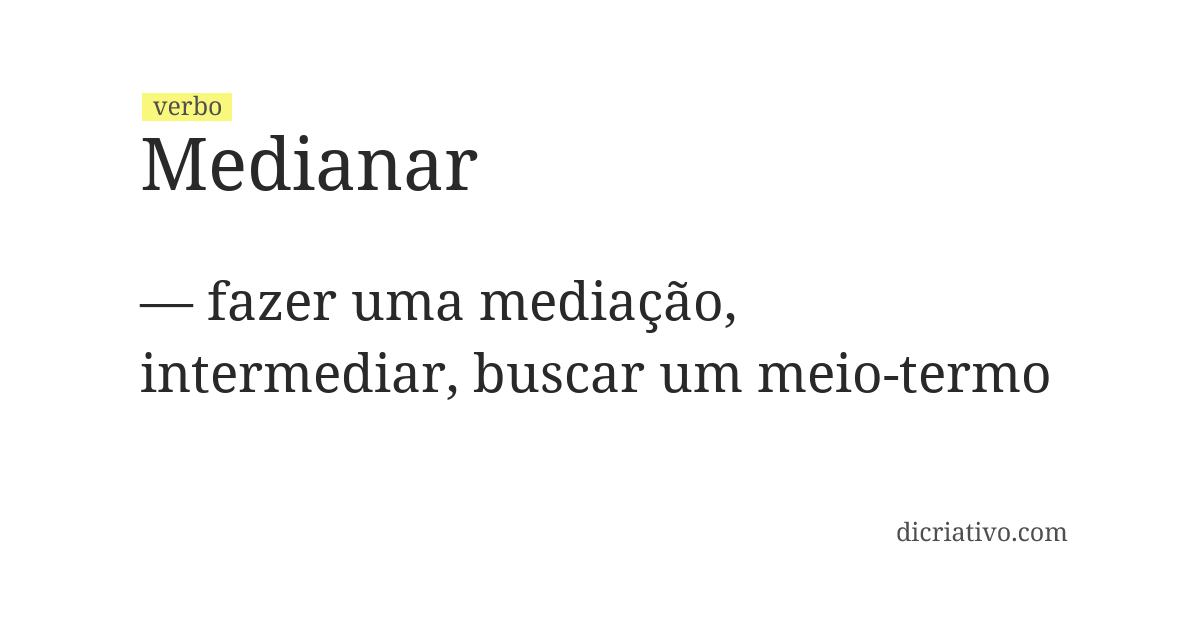 Significado de medianar