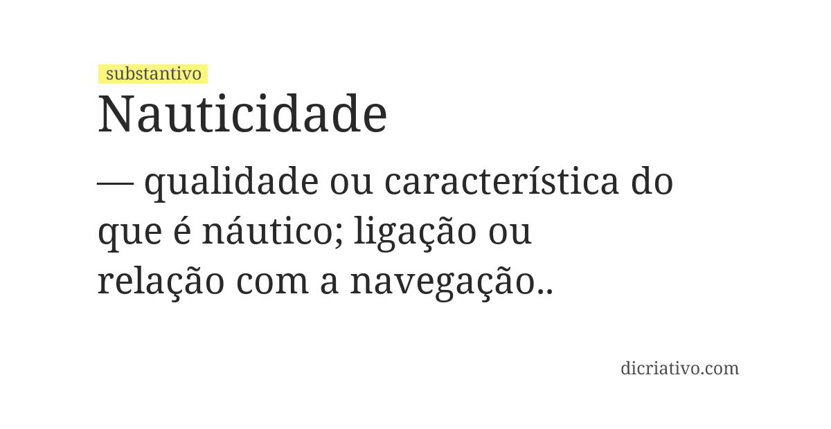 Significado de nauticidade