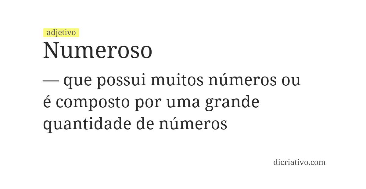 Significado de numeroso