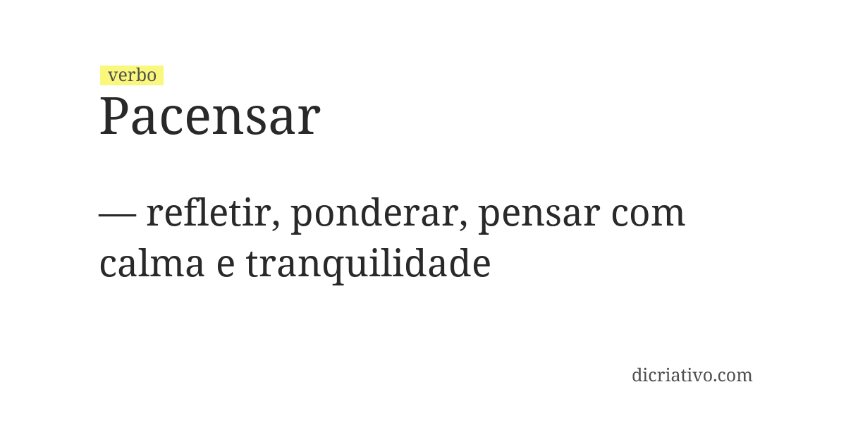 Significado de pacensar