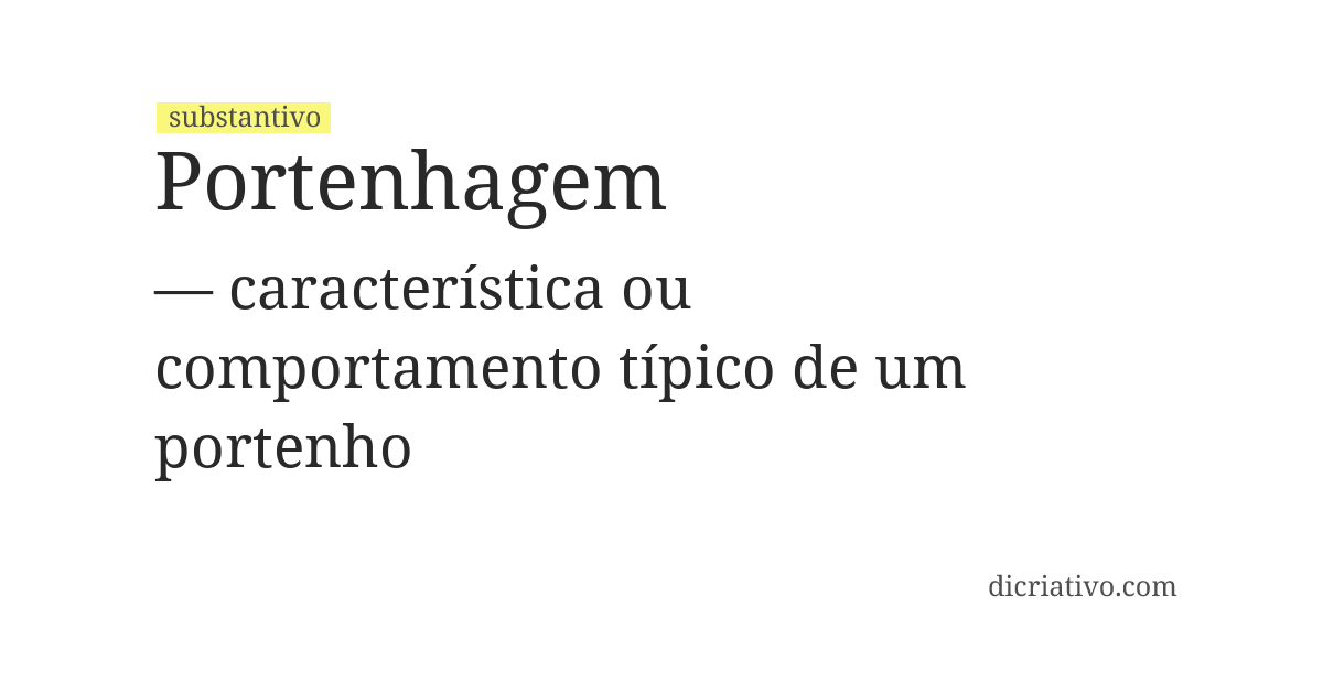 Significado de portenhagem