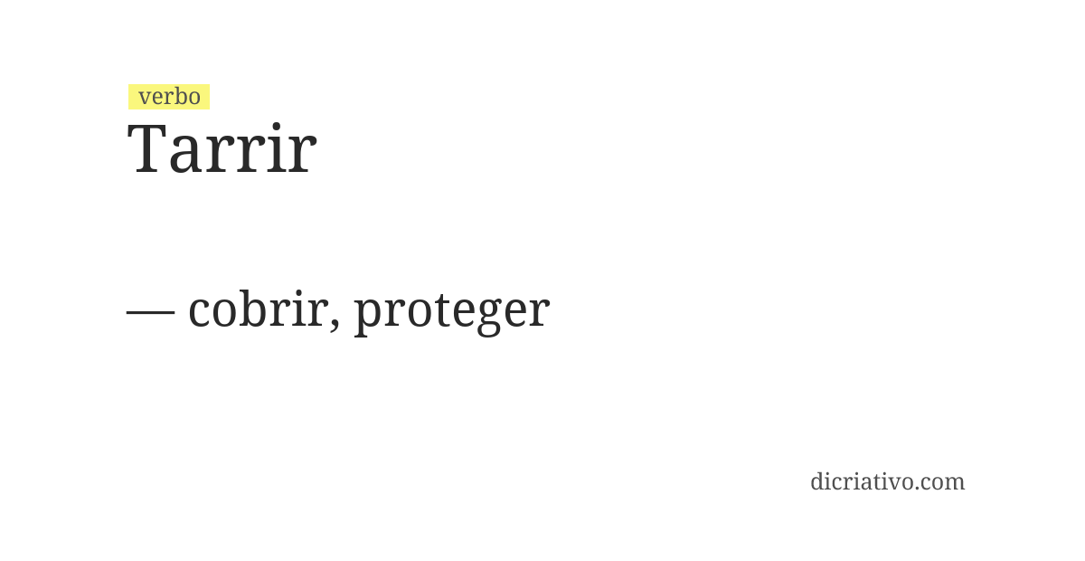 Significado de tarrir