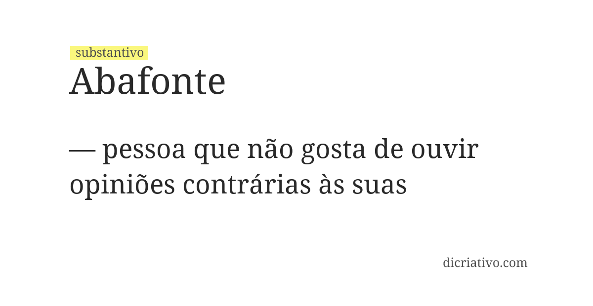 Significado de abafonte