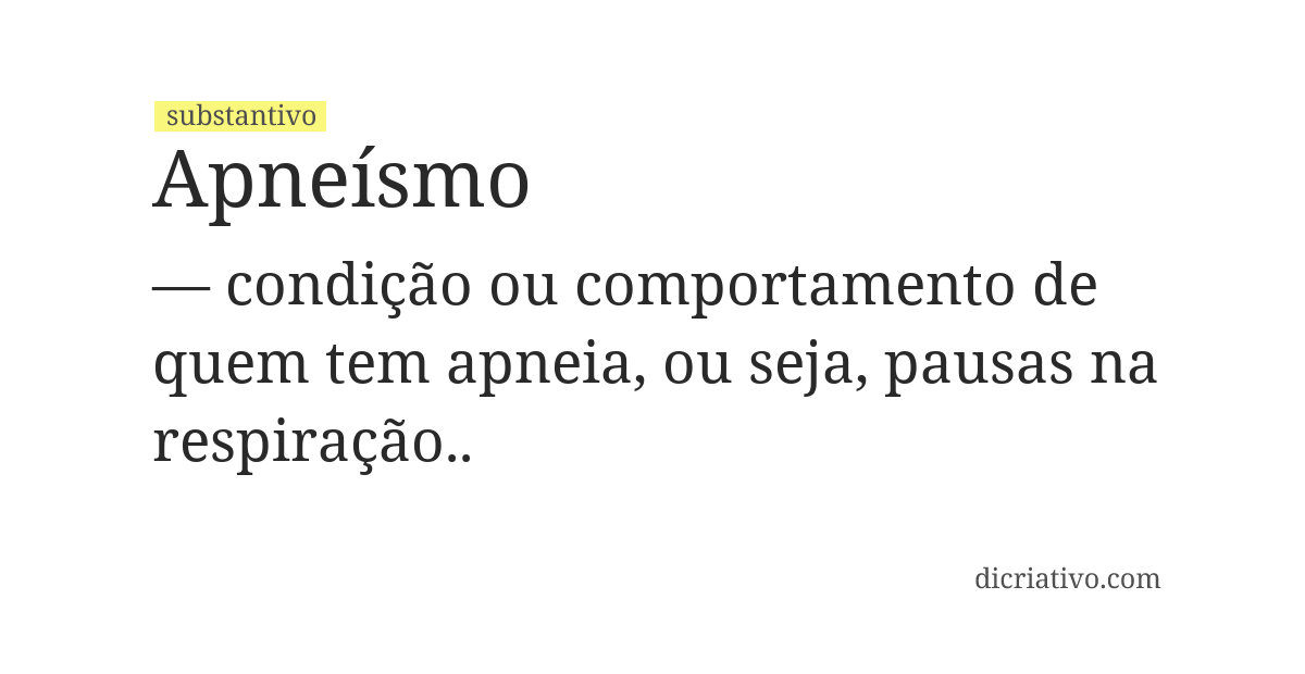 Significado de apneísmo