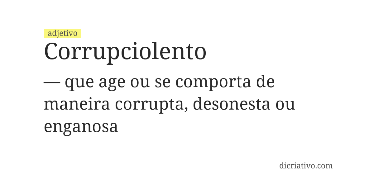 Significado de corrupciolento