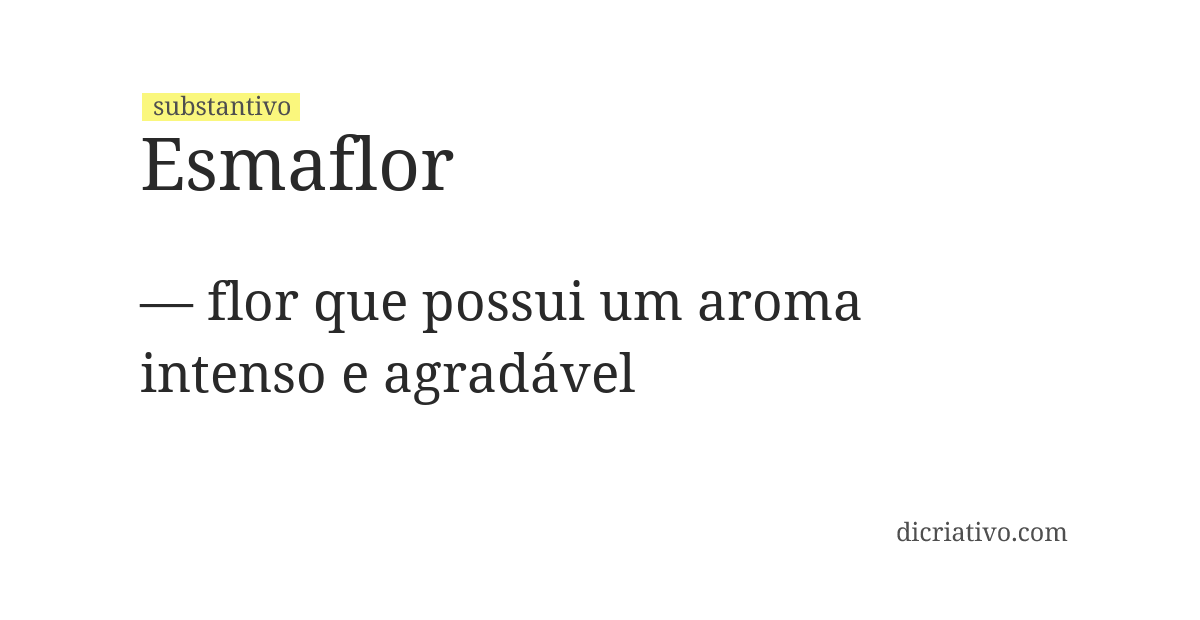 Significado de esmaflor