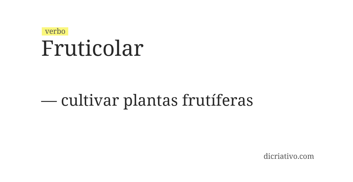 Significado de fruticolar