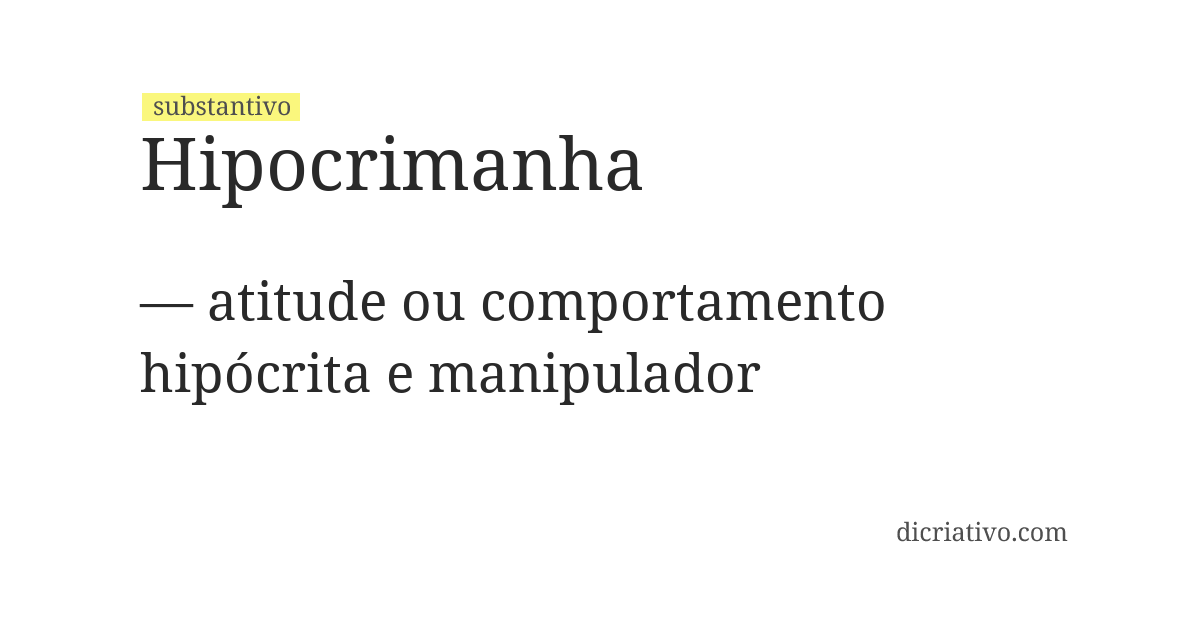 Significado de hipocrimanha