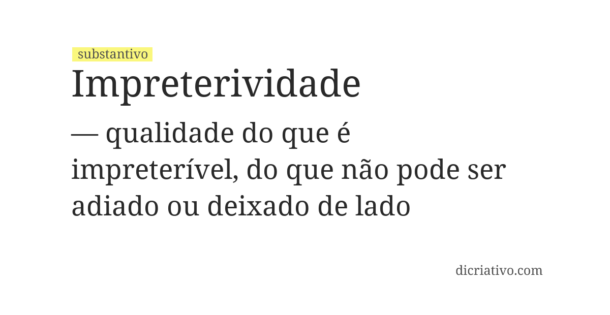 Significado de impreterividade