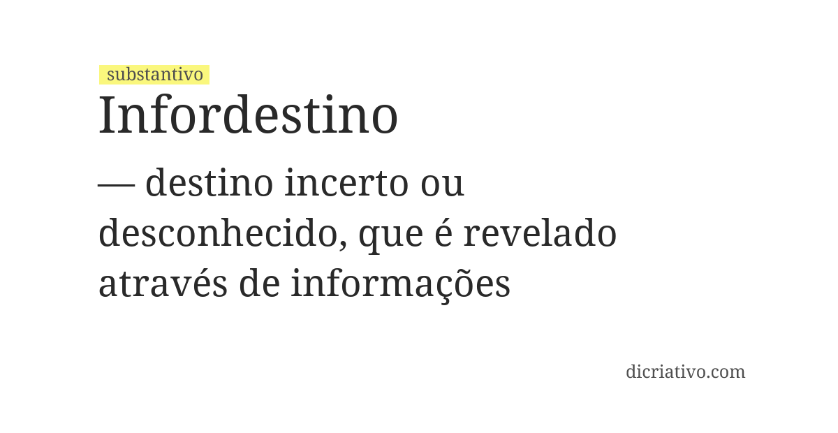 Significado de infordestino